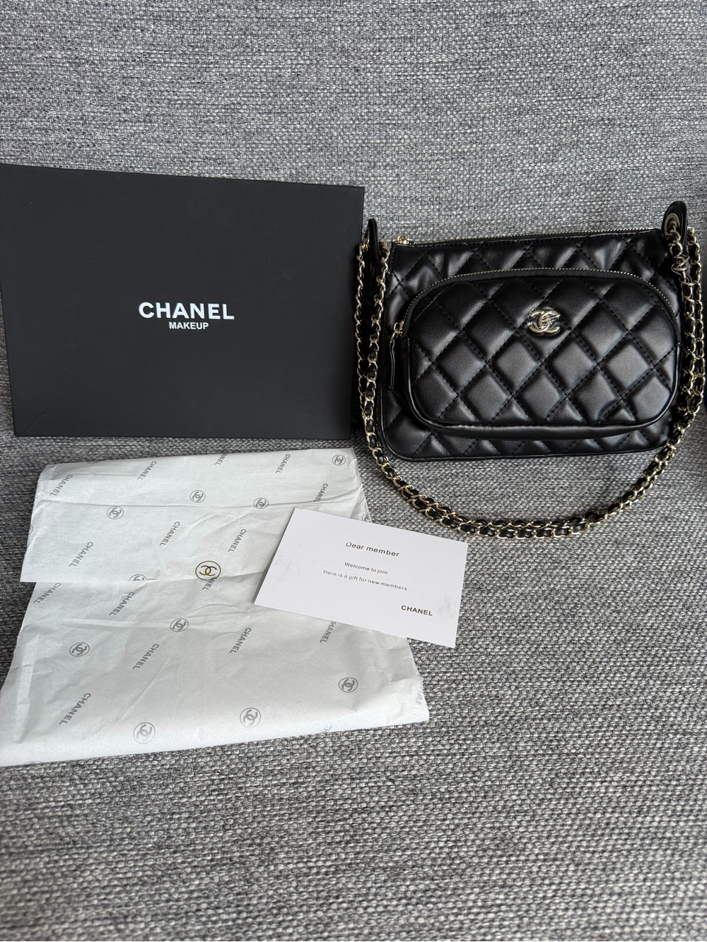 CHANEL Black Quilted Shoulder Bag with Gold Hardware - Picture 3 of 14